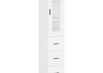 Wysoka szafka biała 345x34x180 cm materiał drewnopochodny WM-3199249