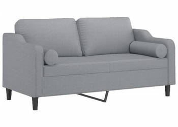 2-osobowa sofa z poduszkami jasnoszara 140 cm tkanina WM-3200845