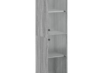 Szafka ze szklanymi drzwiami szary dąb sonoma 35x37x142 cm WM-836439