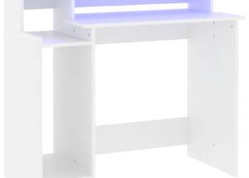 vidaXL Biurko z podświetleniem LED, białe, 97x45x90 cm(SKU:805552)