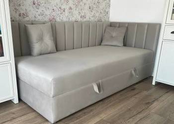 110/200cm łózko z zagłowiem narożnym i panelem bocznym