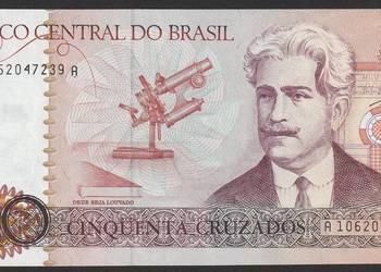 BRAZYLIA 50 CRUZADOS 1986 - OSWALDO CRUZ - STAN BANKOWY UNC