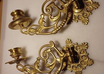 Komlet dwóch pięknych świeczników do pianina. Mosiądz.