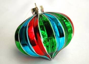 Nowa bombka szklana, ręcznie malowana, bąk, bączek.