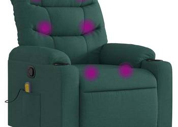 vidaXL Rozkładany fotel masujący, ciemnozielony(SKU:374162)