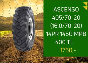 NOWE OPONY ASCENSO 405/70-20 (16.0/70-20) 14PR 145G MPB 400
