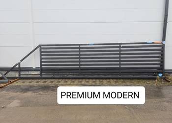 Brama przesuwna palisadowa 5m PREMIUM MODERN, ocynk+RAL, 4m, 6m, 6,7m, 7,5m