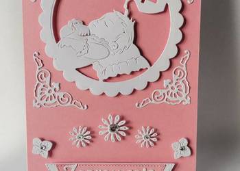 ZAPROSZENIA CHRZEST ŚWIĘTY DZIEWCZYNKA DZIECKO NA PODUSZCE B6 RÓŻ - BIEL