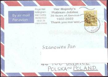 Kop. z koresp. filat. Anglia - Polska 2022. 1