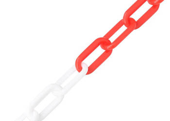 Łańcuch ostrzegawczy czerwono-biały 100 m Ø8 mm plastikowy WM-150928