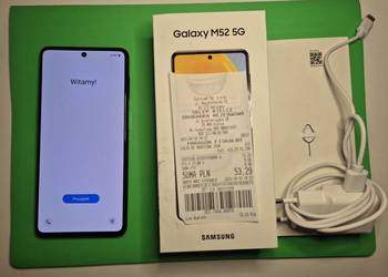 Samsung Galaxy M52 5G 128/6 GB + nowa folia z 2 letnią gwarancją