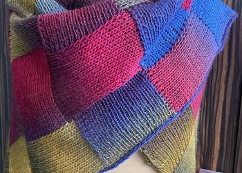 Chusta entrelak robiona na drutac