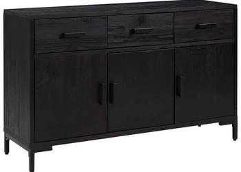 Szafka czarna 110x35x70 cm lite drewno sosnowe WM-349920
