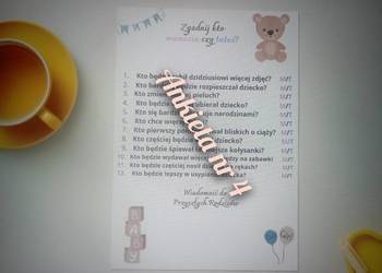 Ankieta na baby shower zgadnij kto mamusia czy tatuś pdf