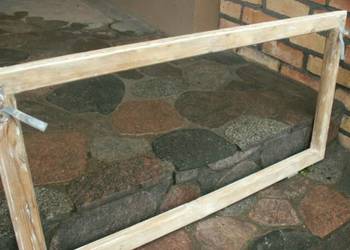 Stara rama okienna, okno retro loft lustro, zdjęcia 104x53