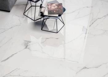 BIAŁY MARMUR gres polerowany 160x80 WIELKOFORMATOWY-  POŁYSK