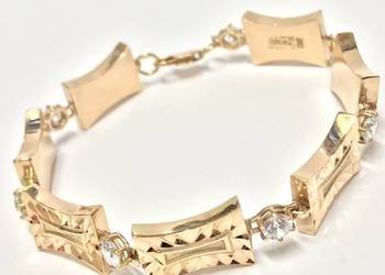 Złota BRANSOLETKA damska 14K zjawiskowy WZÓR 19cm