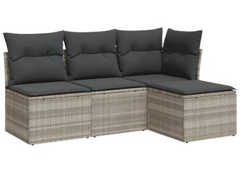 vidaXL 4-cz. zestaw wypoczynkowy do ogrodu, poduszki（SKU:3217502)