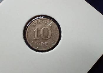 Stare monety 10 ore 1915 Szwecja srebro
