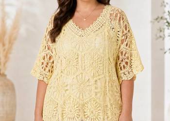 Bluzka damska dwuczęściowa lekki oversize UNI, biust do 152 cm