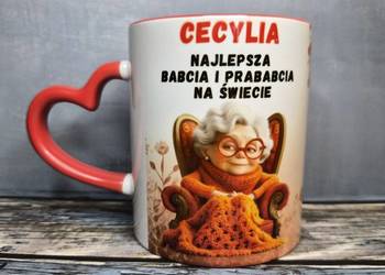 Kubek reklamowy z własną grafiką, logiem, tekstem - kolorowy ucho serce