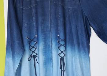 XXXL(58) Tunika o linii A z wzorem sznurowania (jak nowa)