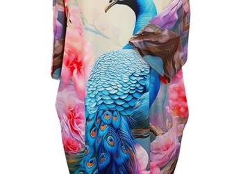 Sukienka tunika PREMIUM - rozciągliwa, z kieszeniami, piękny wzór, PAW bius