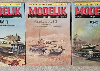 Modele kartonowe  Modelik 1:25 K-W1 ,Panzer 4 Ausf G, IS 2