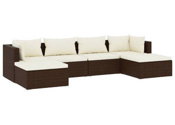 6-cz. zestaw wypoczynkowy do ogrodu poduszki rattan PE brąz WM-3101802