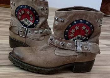 Skórzane kowbojki vintage old american style