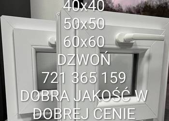 okno 40x40 PCV nowe, białe, na stanie, wysyłka