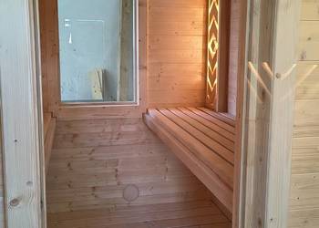 CAŁOROCZNA SAUNA OGRODOWA W STYLU PODHALAŃSKIM (3.4 x 2.3 m)