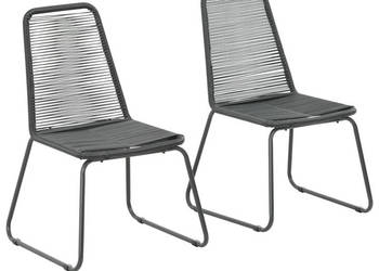 Krzesła ogrodowe 2 szt. polirattan czarne WM-44442