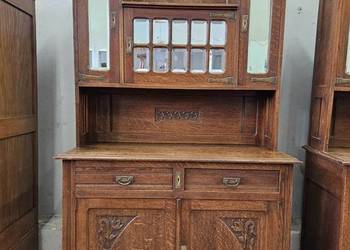 Stary dębowy kredens secesyjny z Francji