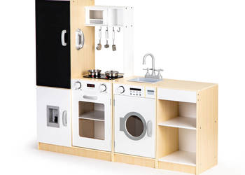 Drewniana kuchnia dla dzieci osobne segmenty XXL tablica + LED ECOTOYS