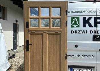 Drzwi zewnętrzne drewniane OD RĘKI AMERYKAŃSKIE CZYSTE POWIETRZE MONTAŻ