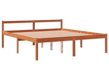 Łóżko dla seniora woskowy brąz lite drewno sosnowe 150x200cm WM-844159