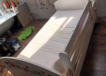 Łózko dziecięce białe Kubuś Puchatek 1,6x80 m