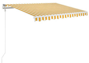 Automatycznie zwijana markiza 350 x 250 cm żółto-biała WM-3068888