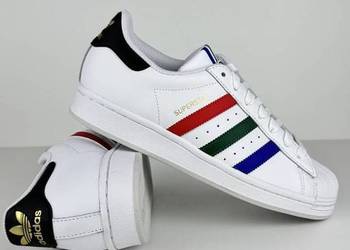 Adidas Superstar IF7821 r.40 białe kolorowe paski skóra
