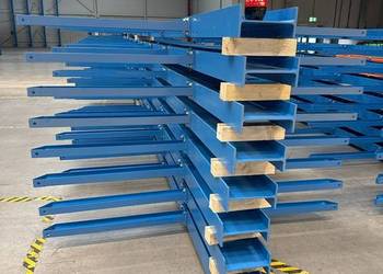 Regały magazynowe wspornikowe na profile dwustronne H600cm zestaw JAK NOWE