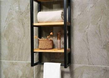 półka wisząca loft NA WYMIAR dąb dębowa naturalne drewno mal. proszkowo