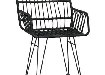 Krzesła ogrodowe 2 szt. czarne 56x64x80 cm rattan PE WM-319427