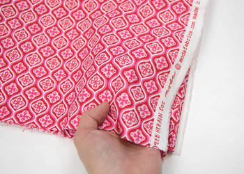 Tkanina bawełniana czerwono - różowa, świetna jakość