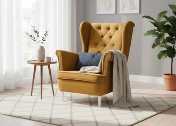 Fotel Uszak Caro Miodowy, Dostawa 0zł!