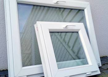 Okno PCV  70x70cm / 700x700mm 2-Szybowe Uchylne Gospodarcze Białe Nowe