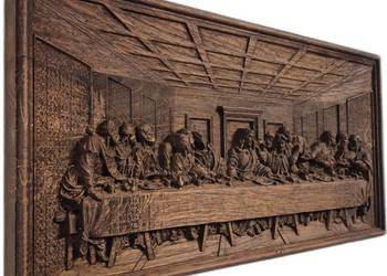 Płaskorzeźba w dębie - Ostatnia Wieczerza Prezent, Pamiątka