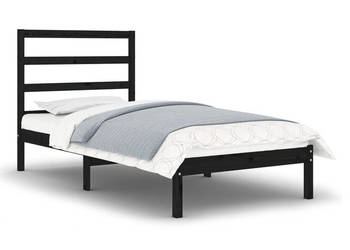 Rama łóżka czarna lite drewno pojedyncza 75x190 cm WM-3104897