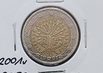2 Euro Francja 2001 r. - przesunięcie stempla - destrukt