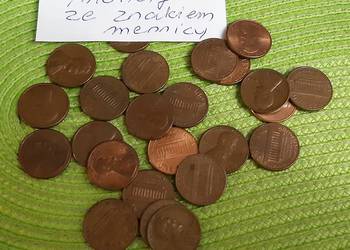 monety USA 1 centówki ze znakiem mennicy